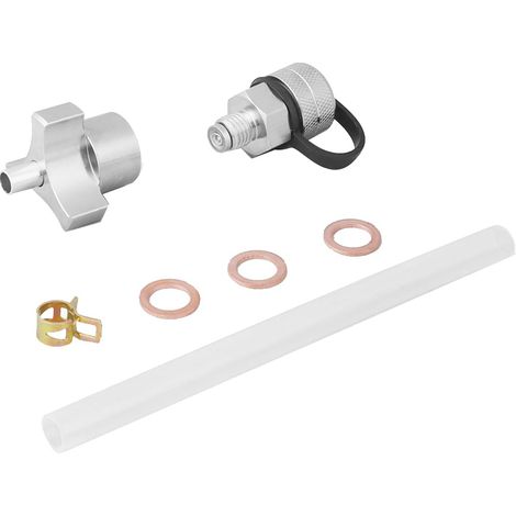 Vanne de vidange d'huile moteur en alliage d'aluminium à changement rapide par simple rotation, pour filetage M12x1,5, avec tuyau de rechange et accessoires. (1/5)