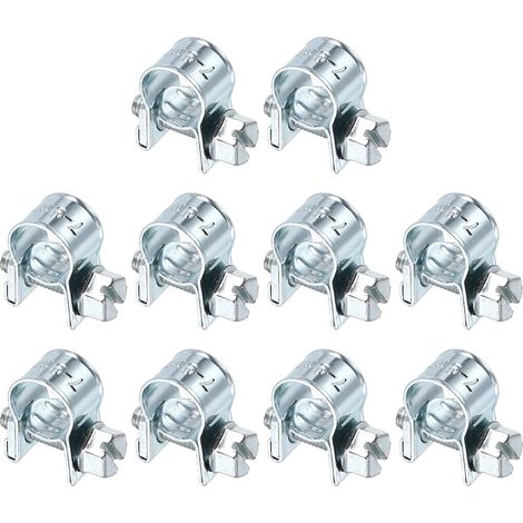 10pcs Collier De Serrage Pour Injection De Carburant 7-9mm Ajustable En Acier Zingué Mini Collier Pour Tuyau De Gaz Pour Automotive Agriculture Plomberie Diesel Essence Tuyau (1/5)