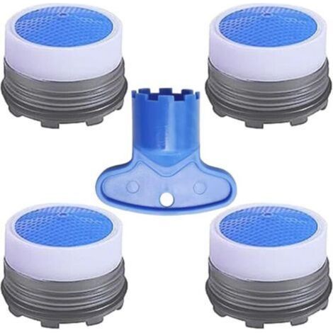 Aérateurs cache M16.5 4pcs - Pièces rechange robinet cuisine/salle de bain - Avec clé retrait - Économise eau - Propriétaires et plombiers (1/4)