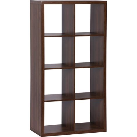 sweeek - Bücherregal Holzoptik 4 Ebenen 8 Stauräume (1/5)