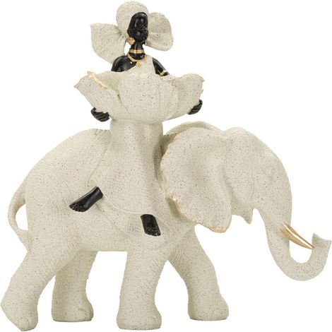 Sculpture femme sur éléphant en résine, 29x13x29 cm (1/5)