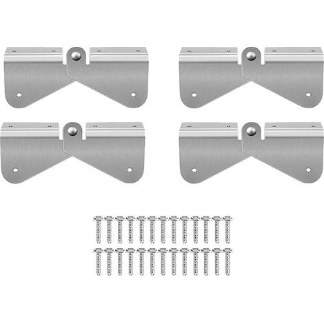 Charnière d'extension de bec verseur de gouttière rabattable en acier inoxydable, 4 ensembles, pour carré rectangulaire (1/5)