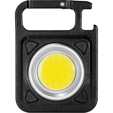 Mini linterna portátil COB para llavero, linterna de camping, imán potente, gancho de bloqueo, soporte plegable, abridor de botellas. (1/5)