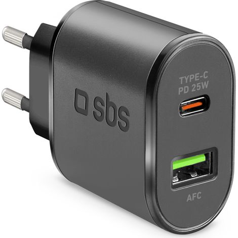 SBS TETRPD25W Ladegerät für Mobilgeräte Smartphone, Tablette Schwarz AC Schnellladung Drinnen
