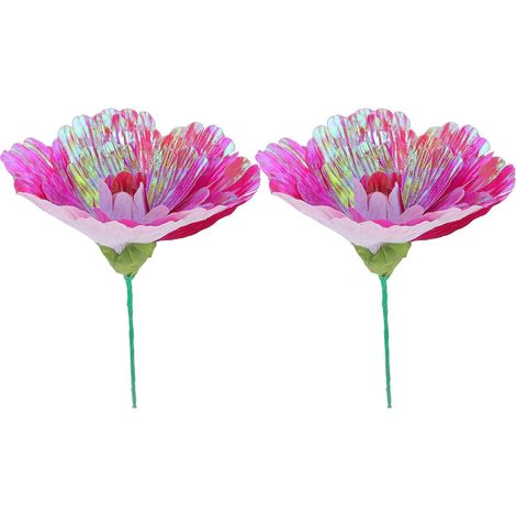2pcs Têtes de Fleurs Artificielles en Soie Réalistes, Élégantes Entretien, pour Décoration Intérieure, Centres de Table et Créations (1/5)