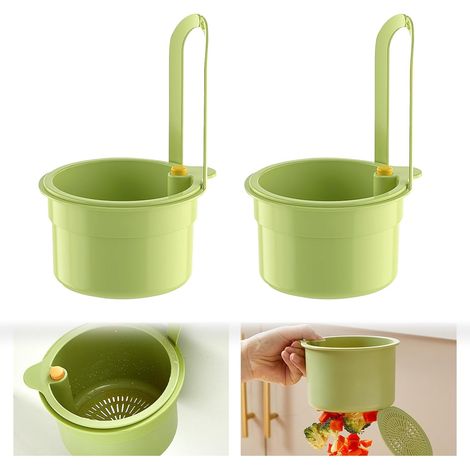 JSSEVN-2 Pièces Passoire Evier, Filtre Evier Cuisine, Sink Strainer, Verseur À Un Bouton, Panier D’Égouttage À Encliquetage (1/5)