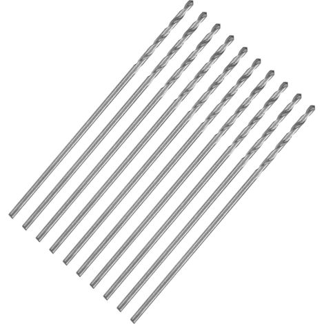 10 forets hélicoïdaux à queue droite de petit diamètre, pour machines-outils et quincaillerie de perçage, 0,75 mm (1/5)