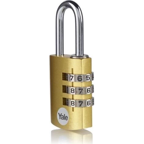 Cadenas Yale aluminium doré verrouillage 4 chiffres 3,8 cm (1/5)