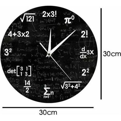 pair Horloge, Mathématiques Horloge Murale Mathématiques Horloge Graduation Cadeau Enfants Formule Mathématiques Symboles Horloge Décoration De La Chambre Décoration Murale Salon Horloge & Horlog (1/3)