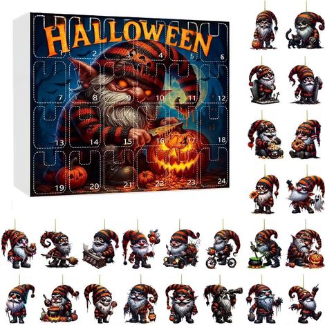 Halloween Advent Calendar 2026 - Halloween Ghost Highland Bull Countdown Calendar - Style C - 3D