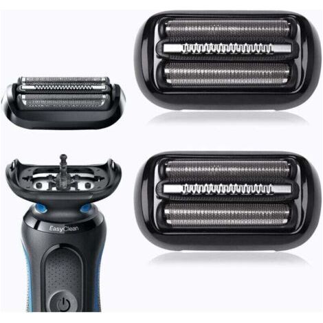 Braun Tête De Rasoir Electrique A Barbe Homme Series 5 53B ORIGINALE Noire, Remplacement De La Grille Pour Un Rasage De Près Performant, Pièce De Rechange OFFICIEL(2PCS 53B)