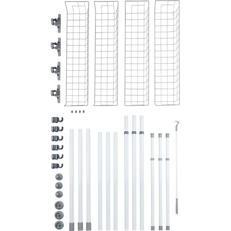 Wenko – Système de dressing télescopique Herkules Duo – 3 barres porte-vêtements réglables – 2 paniers en métal – Dimensions 164-215 x 165-300 x 38 cm (1/5)