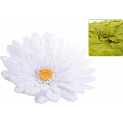 Margherite artificiali giganti in stoffa senza gambo con gancio posteriore, set da 2 pezzi, Ø 70 cm x 15 H