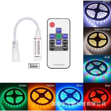 Contrôleur de bande LED RGB miniature sans fil RF DC5V-24V, contrôleur de couleur complet