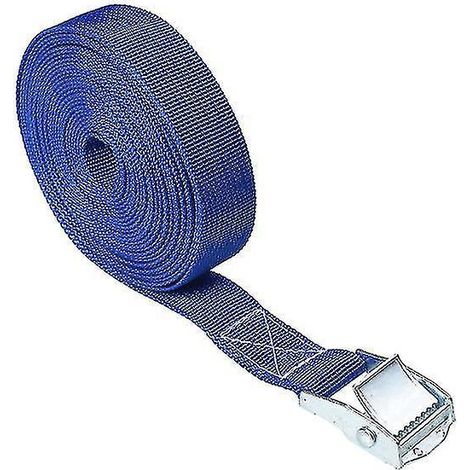 2,5 m x 25 mm Kfz-Spanngurt, hochbelastbar, mit Ratschenverschluss, aus Zinklegierung und Nylon, 8 Farben (blau).