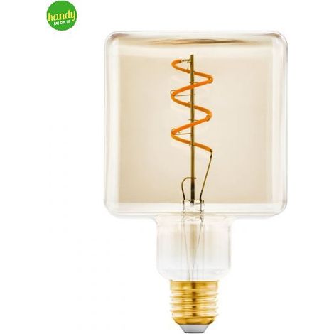 Lampadina Vintage Eglo E27 4W 1600K Ø95mm Ambra Forma Cube (1/3)
