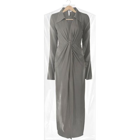 lot de 50 housses à suspendre transparentes en plastique pour vêtements, 60 x 180 cm, protection anti-poussière et anti-mites pour costumes, robes longues, chemises et vestes (1/5)
