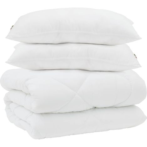 Duvet d'hiver avec oreiller 3 pcs Blanc Microfibre (1/5)
