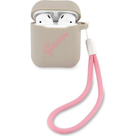 Guess GUACA2LSVSGP Cover per AirPods 1/2 grigio rosa/grigio rosa Silicone Vintage (1/3)
