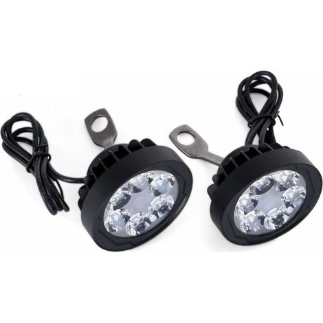 Motorrad 2er-Pack 6 LED-Motorrad-Frontscheinwerfer, Nebelscheinwerfer, Fahrlichter, Rückspiegelleuchten, 12V-85V LED-Motorradscheinwerfer