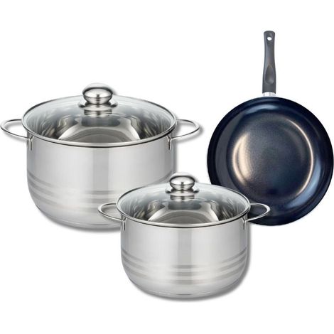Ensemble de 1 Poêle de cuisson 20 cm et 2 faitouts 20 et 24 cm Elo Prima Brillant (1/5)
