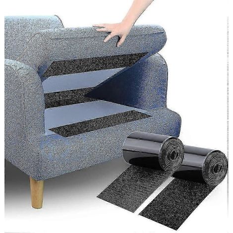 Sangles de fixation antidérapantes pour coussins de canapé - bande auto-adhésive à scratch pour empêcher les coussins de canapé de glisser, 10 cm x 1,5 m, B [MI] (1/5)