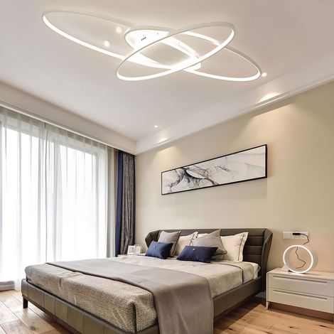 Modern Ceiling Light White with Remote Control Dimmable Ceiling Lamp Wide Voltage for Home Office 956525 cm (1/5)