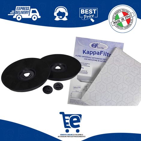 Kit Whirlpool Rex Electrolux 2 Filtri Cappa Carboni Attivi + Filtro Universale (1/5)