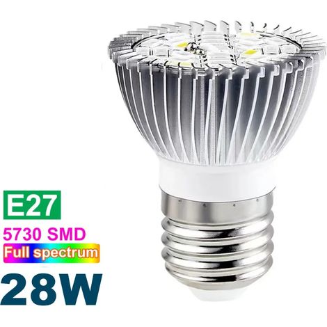 Lampes de croissance pour plantes Ampoule LED de croissance pour plantes (E27 28W - (85-265V), spectre complet) - Lampe horticole Fitolamp pour serres et cultures hydroponiques.