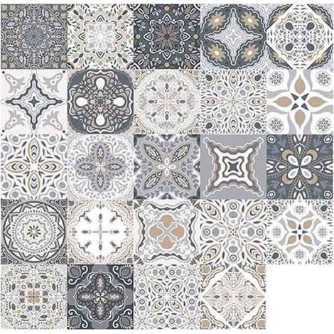 Autocollants de Carrelage - FOLAYA - 48pcs - Imperméable - Résistant à l'huile - 10x10cm (1/4)