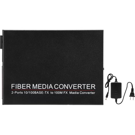 TBCMC3412ES20A 2-Port Fibre Ethernet Switch - Zuverlässiger und robuster Netzwerk-Switch, Plug & Play, 100-240V (US-Stecker)