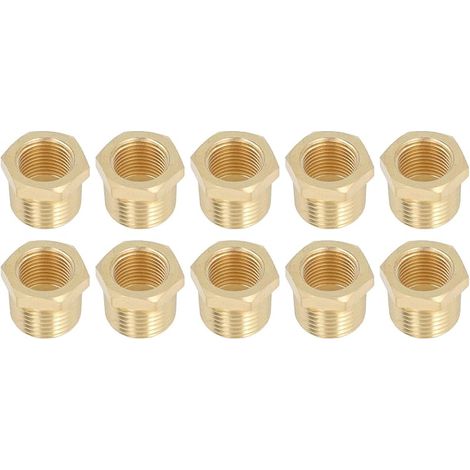 Raccord de Tuyau fileté en Laiton, Adaptateur Durable 1/2 NPT Mâle vers 3/8 NPT Femelle, Robuste pour les Applications d'eau, d' et de Gaz Naturel (1/5)