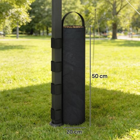 8er-Set Sandsäcke für Pavillonfüße, 40 kg strapazierfähige Sandsäcke aus 600D Oxford-Gewebe, ohne Sand, Schwarz