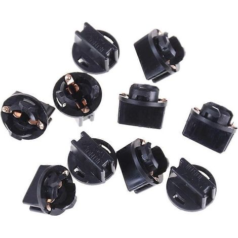 10 Stück T10-Fassungen für Armaturenbrett, Instrumententafel, T10 W5W 168 192 194, Drehverschluss-Keilsockel, Lampenstecker für Armaturenbrett, Glühbirnen