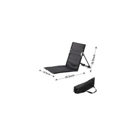 Chaise de camping pliante ultralégère avec dossier, siège de loisirs pour les activités de plein air, noire. (1/2)