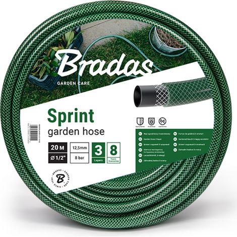 Gartenschlauch Grün 1/2 Zoll 3-lagig verstärkt knickfest "Sprint"