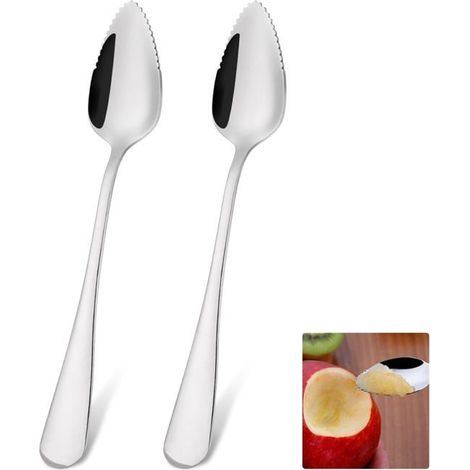 Cuillère à pamplemousse en acier inoxydable - 1 pièce, avec dents, compatible lave-vaisselle - Argentée - Convient pour les fruits, bébé (1/5)
