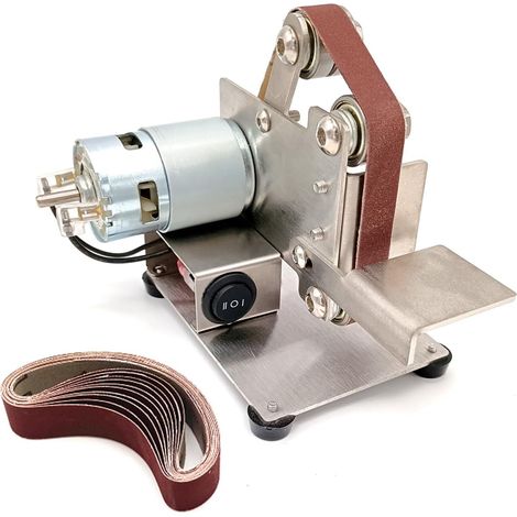 Polisseuse Ponceuse 15mm/25mm meuleuse multifonctionnelle Mini ponceuse à bande électrique bricolage polissage rectifieuse Cutter bords affûteuse ponceuse à bande(Type 15 belt) (1/5)