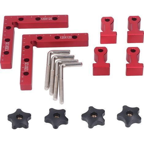 Règle de positionnement à Angle droit de 120mm, outil carré de serrage d'angle pour le travail du bois, échelle métrique en pouces (1/5)
