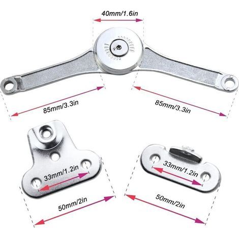 Charnières de Support Réglables pour Meubles et Armoires – Système d’Ascenseur pour Couvercle, Lot de 2 (1/3)