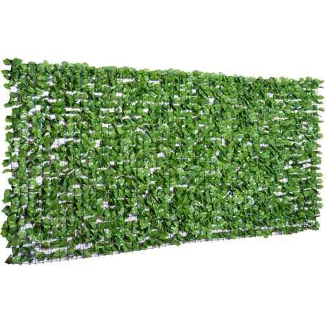 Künstliche Sichtschutzhecke, Sichtschutz mit Laub, Gartenzaun, UV-Schutz, 300 x 150 cm, grün