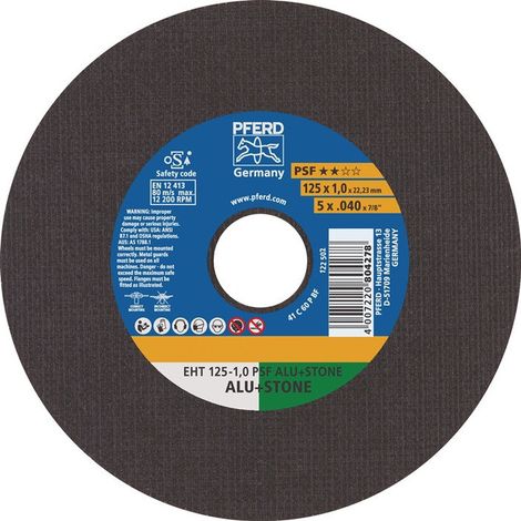 Disque à tronçonner EHT PSF ALU+STONE D125x1mm ger.Dohr.125mm PFERD (Par 25)