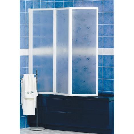 paroi de baignoire avec 3 portes en crilex structure en aluminium cm 134x140h (1/4)