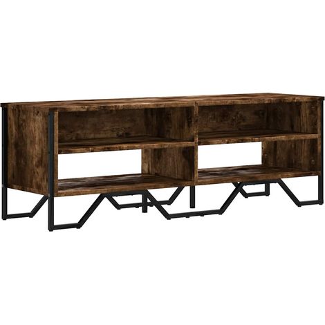 Mobile TV multimediale scaffale per televisione televisore buffet sala da pranzo soggiorno camera da letto rovere affumicato 122 x 34 x 41 cm derivati del legno marrone 020027326