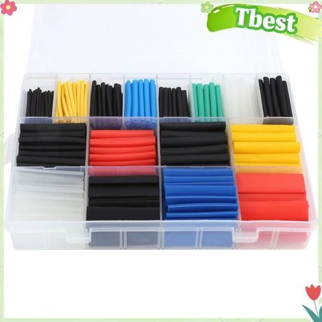 Tube thermorétractable - TBEST - Ensemble 580 pièces - Multicolore - Colle intérieure - Isolation électrique étanche (1/5)