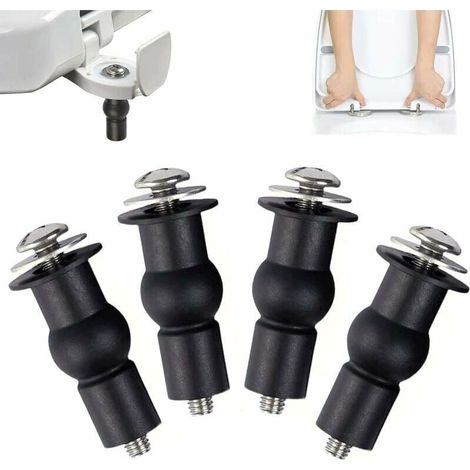 4pcs Toilet Seat Fixings, Toilet Seat Hinge Fixings, Toilet Seat, Hinge Screws (1/4)
