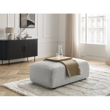 BOBOCHIC - Pouf petit JANA tissu chiné Gris clair (1/5)
