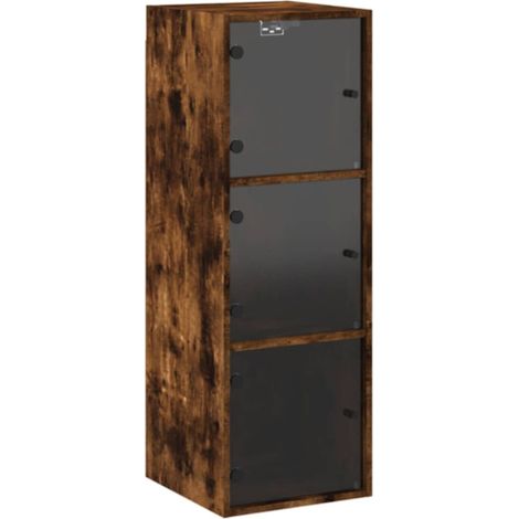 Maison Exclusive - Mobile a Muro con Ante in Vetro Rovere Fumo 35x37x100 cm (1/5)