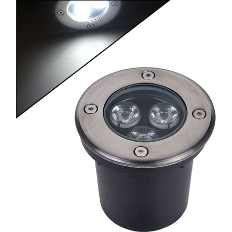 FARETTO INCASSO SEGNAPASSO LED CALPESTABILE 3W LUCE FREDDA 6500K° - ALTA RESISTENZA IP65 DESIGN MODERNO IN ACCIAIO E VETRO TEMPERATO (1/6)