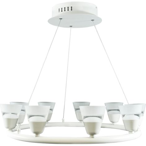Suspension LED 45W Bell-9 Ø67 crème 3000K 9 pts Polux (1/5)